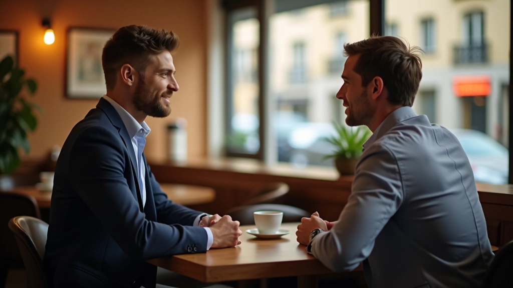 Deux personnes en conversation, partageant un moment de soutien et de communication
