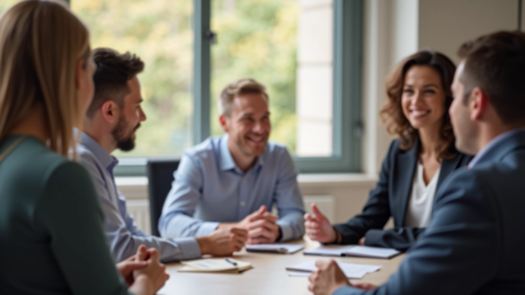 Réunion d'équipe positive et collaborative